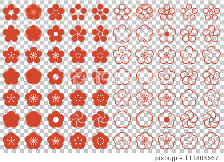 簡單的梅花向量插圖集 111803667