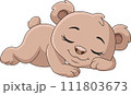 Cute little bear cartoon sleeping 111803673