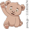 Cute little bear cartoon sitting 111803674