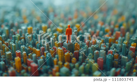 群衆のミニチュアイメージ,Generative AI AI画像 111803745