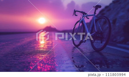 道路と自転車,Generative AI AI画像 111803994