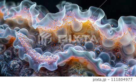火星とかにいそうな架空の微生物の顕微鏡画像