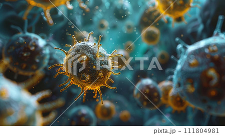 火星とかにいそうな架空の微生物の顕微鏡画像