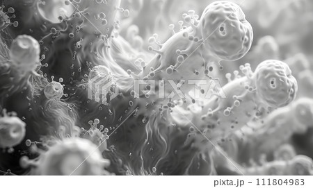 火星とかにいそうな架空の微生物の顕微鏡画像
