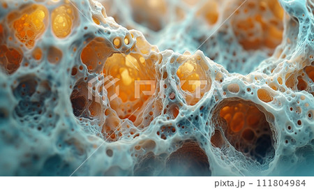 火星とかにいそうな架空の微生物の顕微鏡画像