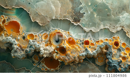 火星とかにいそうな架空の微生物の顕微鏡画像