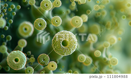 火星とかにいそうな架空の微生物の顕微鏡画像