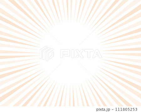 ライトカラーのシンプルな集中線背景素材_オレンジ色 ライトカラーのシンプルな集中線背景素材_オレンジ色 111805253