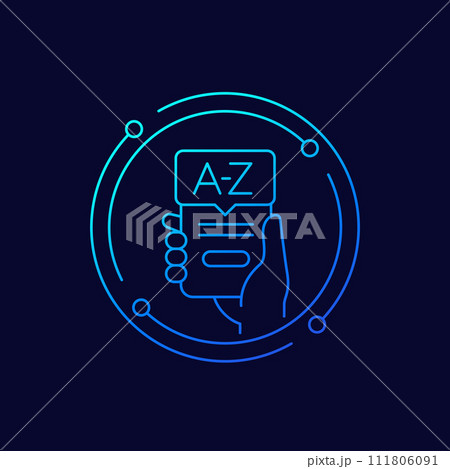 dictionary mobile app icon, linear design 111806091