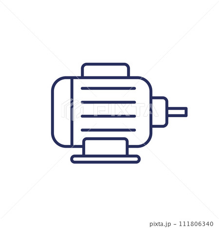 electric motor icon, line vector 111806340