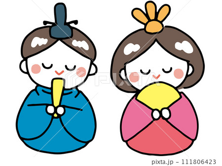 おだいりさまとおひなさまのイラストのイラスト素材 [111806423] - PIXTA