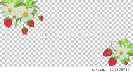 可愛的草莓花果框 可愛的草莓花果框 111806759