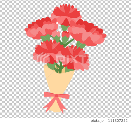 一束紅色康乃馨在母親節 一束紅色康乃馨在母親節 111807232