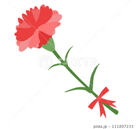 赤いカーネーションのイラスト 111807233