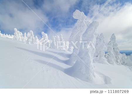 冬の森吉山　樹氷平の絶景　秋田県 111807269