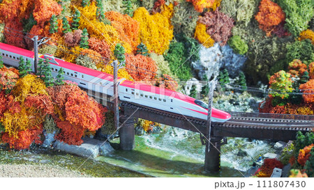 Miniature world of Japanese train and Shinkansen. Miniature world of Japanese train and Shinkansen. 111807430
