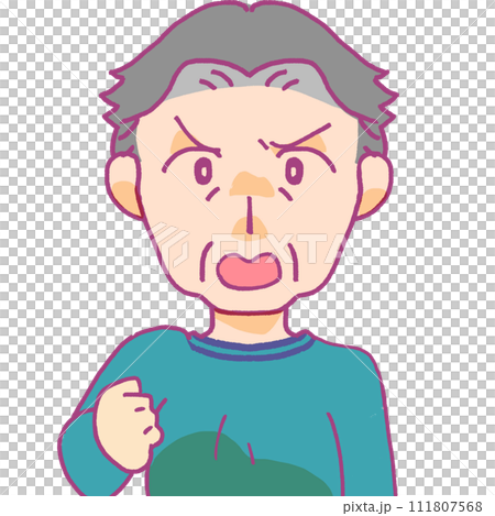 Illustration of an angry senior man Illustration of an angry senior man 111807568