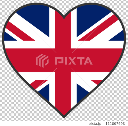 イギリス ハート型の国旗 111807698