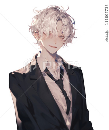 銀髪のイケメン男子生徒（AI生成画像） 111807738