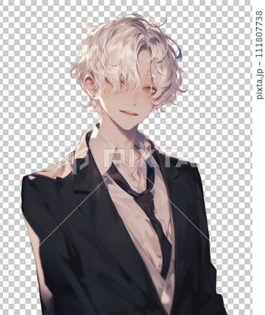 銀髪のイケメン男子生徒（AI生成画像） 111807738