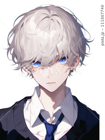 銀髪のイケメン男子生徒（AI生成画像） 111807740