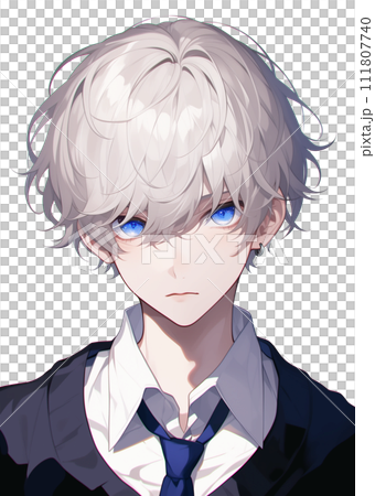 銀髪のイケメン男子生徒（AI生成画像） 111807740