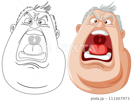 Angry Man Expression Vector Illustration Angry Man Expression Vector Illustration 111807973