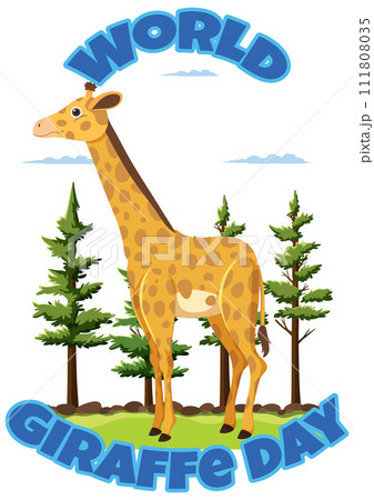 Celebrating World Giraffe Day Illustration 111808035