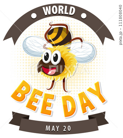 Cheerful Bee Celebrating World Bee Day Cheerful Bee Celebrating World Bee Day 111808040