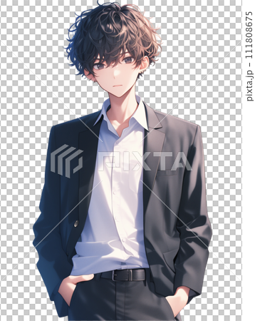 少しくせ毛でマッシュヘアの男性(AI生成画像) 少しくせ毛でマッシュヘアの男性(AI生成画像) 111808675