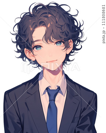 少しくせ毛の男生 スーツ姿(AI生成画像) 少しくせ毛の男生 スーツ姿(AI生成画像) 111808681