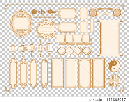 Chinese style frame decorative frame set Chinese style frame decorative frame set 111808917