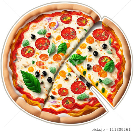 pizza with tomatoes and olives pizza with tomatoes and olives 111809261