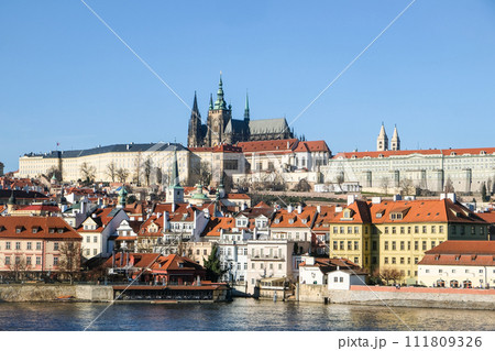 St. Vitus cathedral in Hradcany Prague castle over Lesser town, Prague, Czech Republic St. Vitus cathedral in Hradcany Prague castle over Lesser town, Prague, Czech Republic 111809326