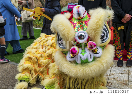 横浜中華街　春節祭　採青　春節祈願獅子舞　横浜マリンタワー前にて 111810017