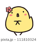 桜でおめかしするひよこ 111810324