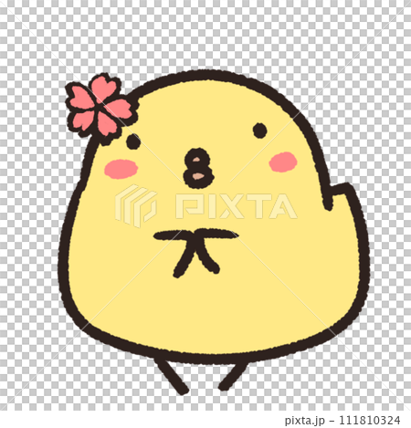 桜でおめかしするひよこ 桜でおめかしするひよこ 111810324