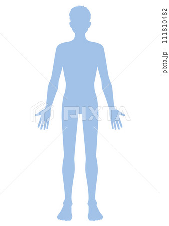 男性のシルエット正面 男性のシルエット正面 111810482