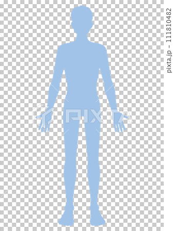 男性のシルエット正面 男性のシルエット正面 111810482