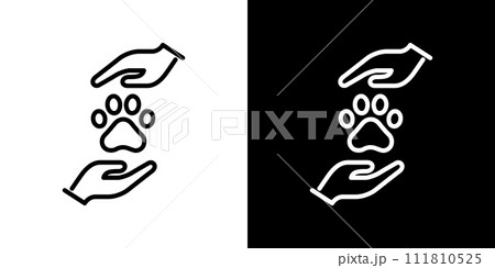 シンプルな動物愛護のアイコン シンプルな動物愛護のアイコン 111810525