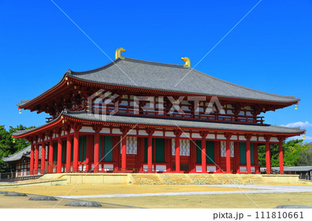 【奈良県】晴天の興福寺（中金堂） 111810661