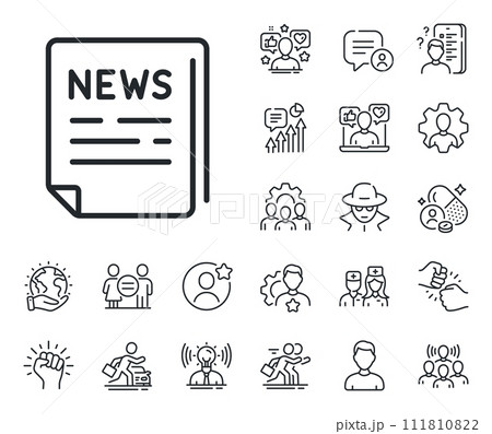 Propaganda conspiracy newspaper sign. Specialist, doctor and job competition outline icons. Fake news line icon. Wrong truth symbol. Fake news line sign. Avatar placeholder, spy headshot icon. Vector Propaganda conspiracy newspaper sign. Specialist, doctor and job competition outline icons. Fake news line icon. Wrong truth symbol. Fake news line sign. Avatar placeholder, spy headshot icon. Vector 111810822