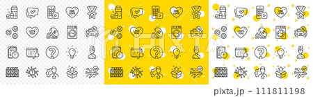 Outline Love you, One love and Confirmed flight line icons pack for web with Gears, Washing machine, Brand line icon. Doctor, Boxes shelf, Artificial intelligence pictogram icon. Vector 111811198