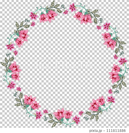Colorful flowers watercolor with Ajrakh painting style Colorful flowers watercolor with Ajrakh painting style 111811886