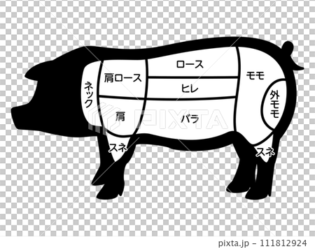 豚の部位のイラスト 111812924