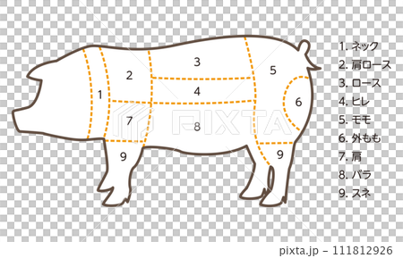 豚の部位のイラスト 111812926