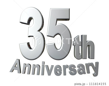 3DCG文字「35th Anniversary/35周年」シルバー,銀 111814155