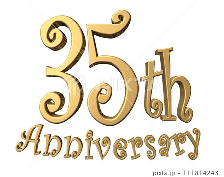 3DCG文字「35th Anniversary/35周年」ゴールド,金 3DCG文字「35th Anniversary/35周年」ゴールド,金 111814243