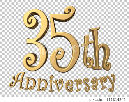 3DCG文字「35th Anniversary/35周年」ゴールド,金 3DCG文字「35th Anniversary/35周年」ゴールド,金 111814243