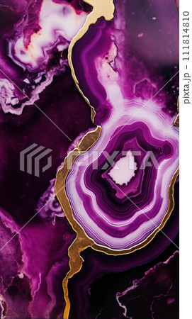 Golden black and magenta texture. Polished stone wall with an exquisite natural pattern. Wallpaper design 111814810